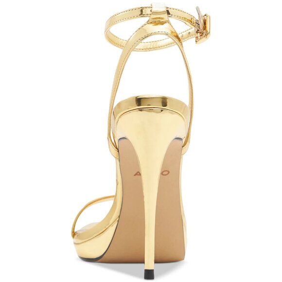 ALDO Women's Kat Two-Piece Platform Dress Sandals Gold Metallic Size 8M - Picture 4 of 5